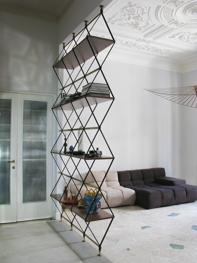 Pietro Russo Designs A Floor To Ceiling Shelf Space Divider