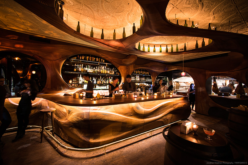 This Bar In Toronto Is Filled With Curvaceous Wood