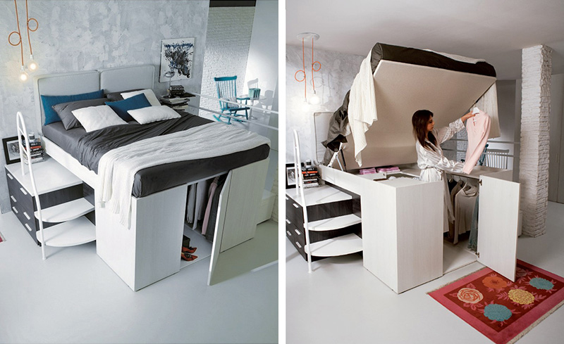 loft bed with hidden room