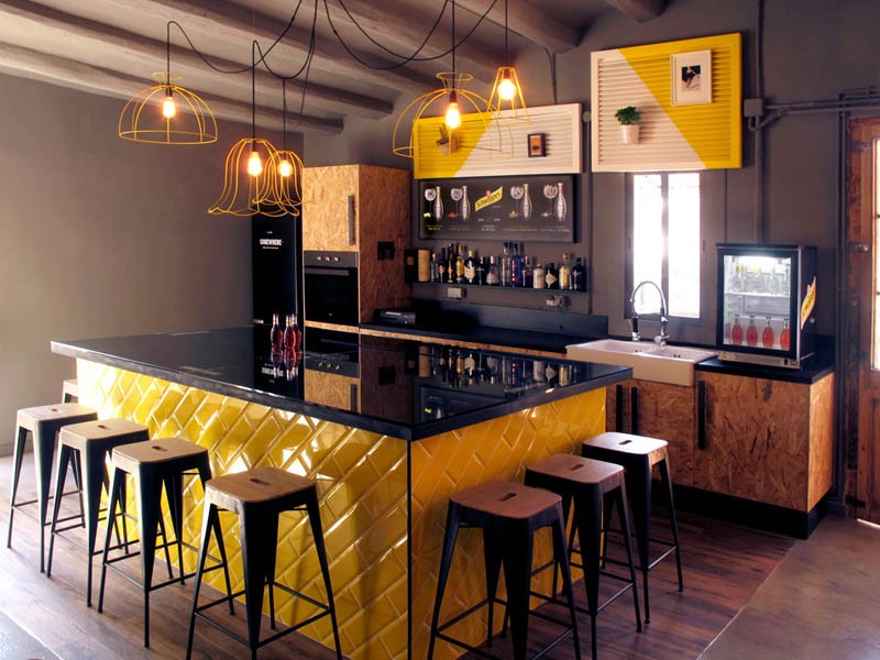 The interior design of a new gastronomy room in Barcelona