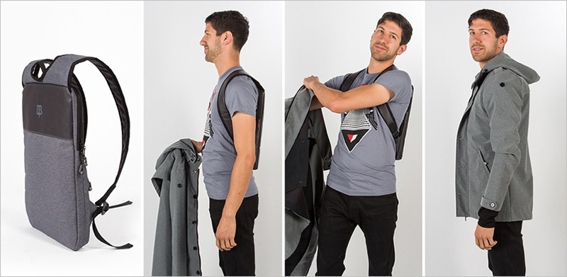 Greenland deck Socialist This thin laptop backpack is designed to be worn under a jacket