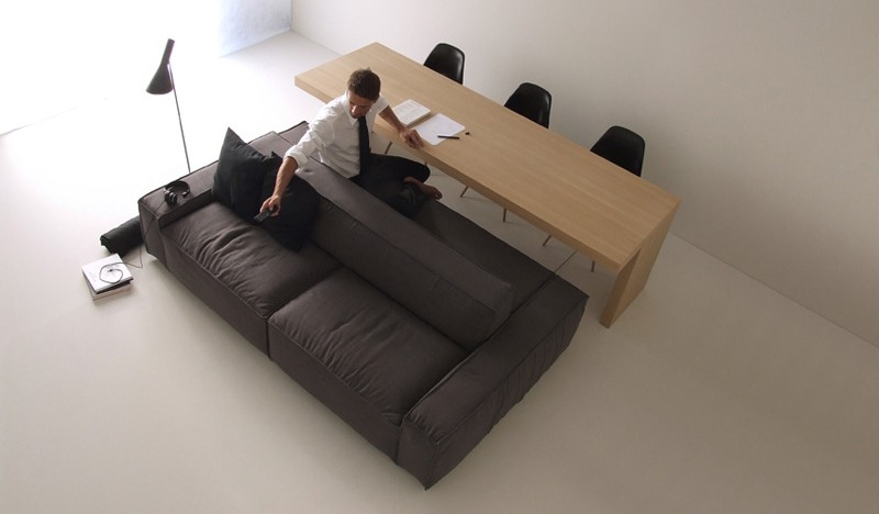 This Double Sided Sofa Is Designed For, Sofa Table Desk Combo