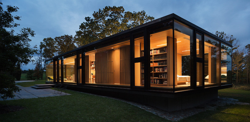 A Glass Enclosed Guest House In Upstate New York