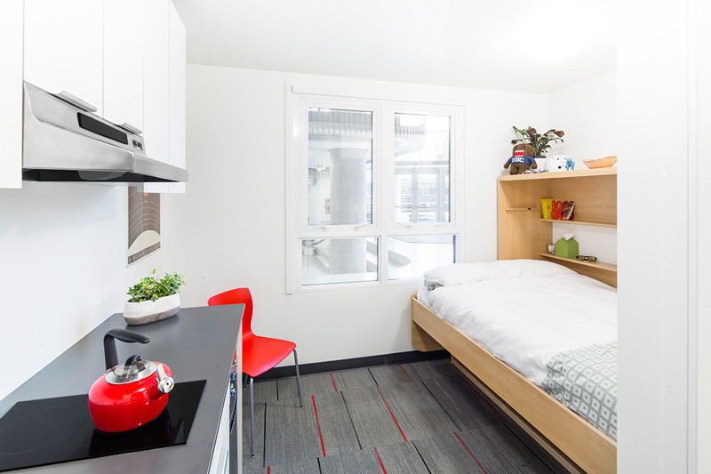 This 140 square foot micro-apartment is a prototype for student housing