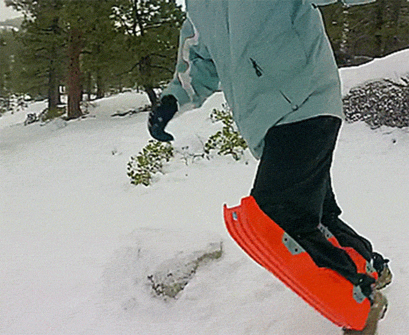 Sled Legs, wearable snow sleds