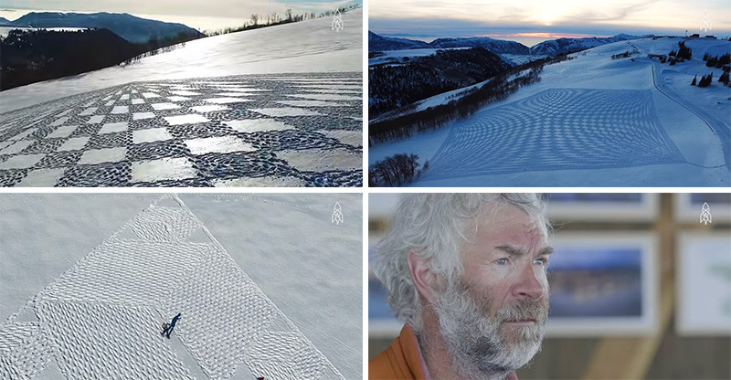 These massive artistic snow creations are done by just one man