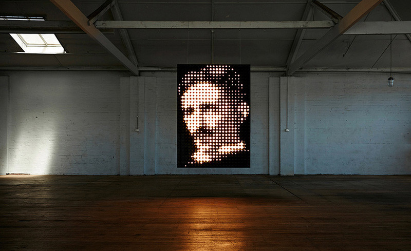 See how this illuminated portrait of Nikola Tesla was made