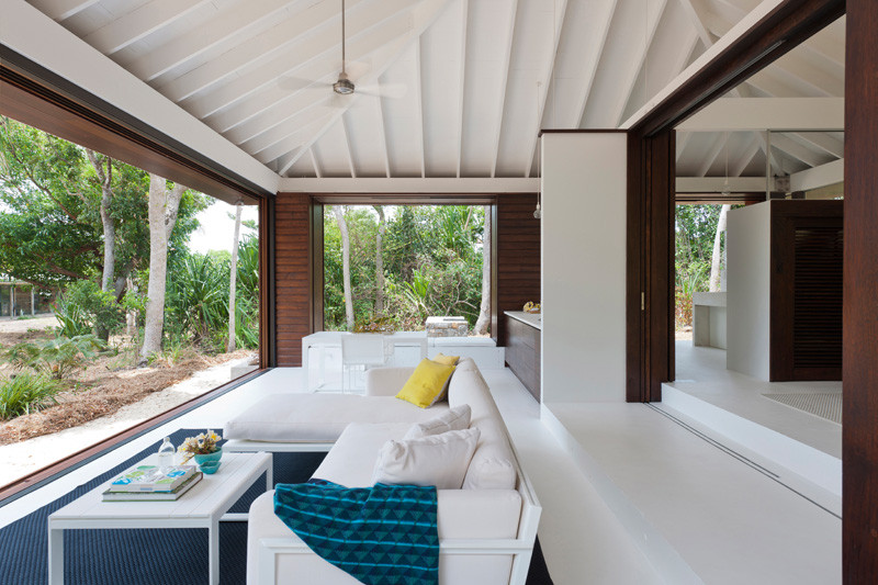 This small beach house is designed for true indoor/outdoor living