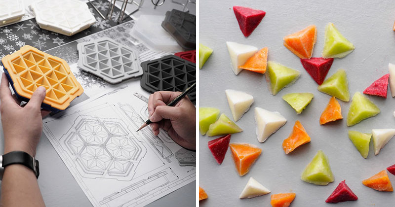 This ice cube tray has been designed to freeze liquids in 10 minutes