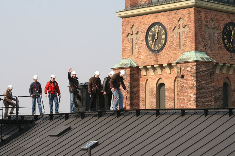 You can climb on the rooftops and see Stockholm from above