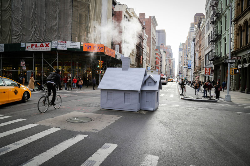 Why is this little house in the middle of the street in New York"