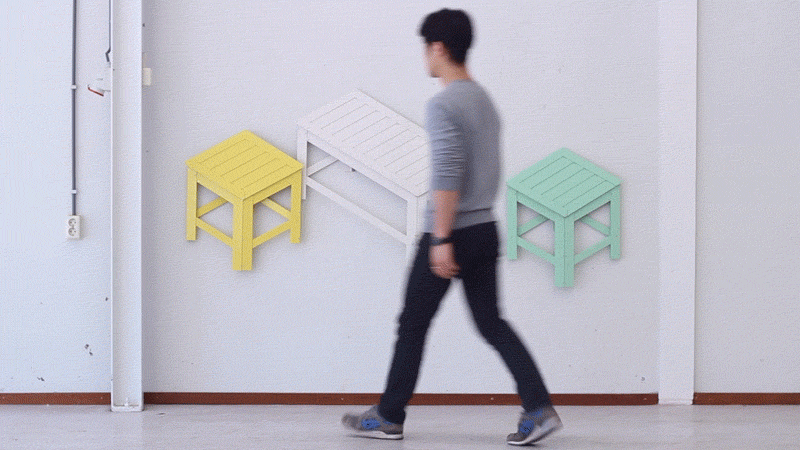 This Contemporary Wall Art Turns Into Usable Furniture