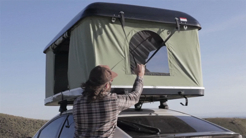 These people designed a hard shell pop-up tent that sits on top of your