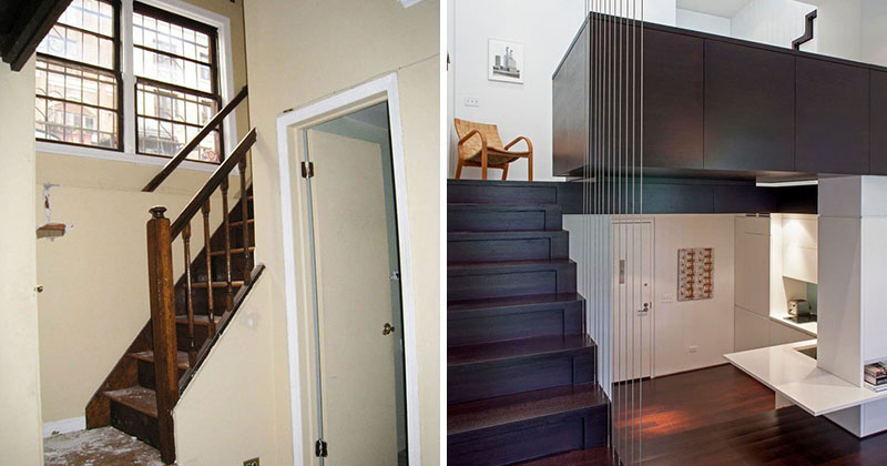 Inspiring BEFORE and AFTER photos of a New York loft apartment redesign