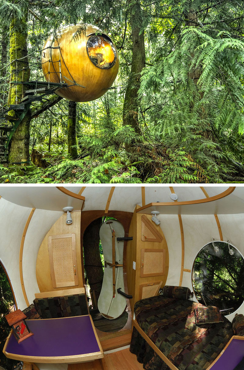 10 Glamping Destinations For People Who Want To Go Camping But Need The Luxuries Of A Hotel //  Free Spirit Spheres - Vancouver Island, Canada
