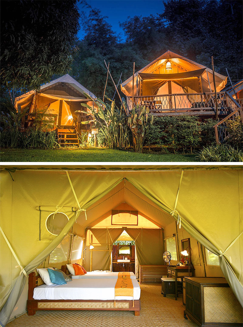 10 Glamping Destinations For People Who Want To Go Camping But Need The Luxuries Of A Hotel // Hintok River Camp - Kanchanaburi, Thailand