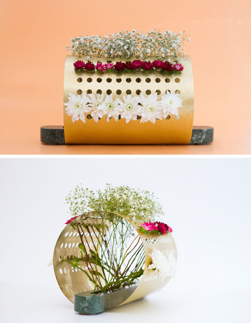 These vases were inspired by Japanese floral arrangements.