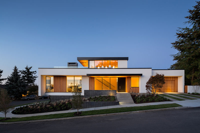 This home with multiple energy efficient solutions sits prominently in Portland