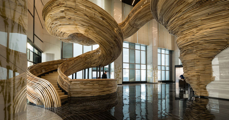 An Amazingly Sculptural Spiral Staircase Has Been Installed In The