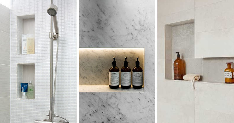 12 Design Ideas For Including Built-In Shelving In Your Shower