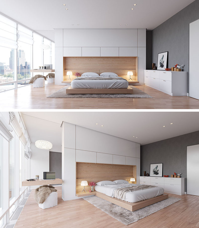 Bedroom Design Idea Combine Your Bed And Side Table Into One