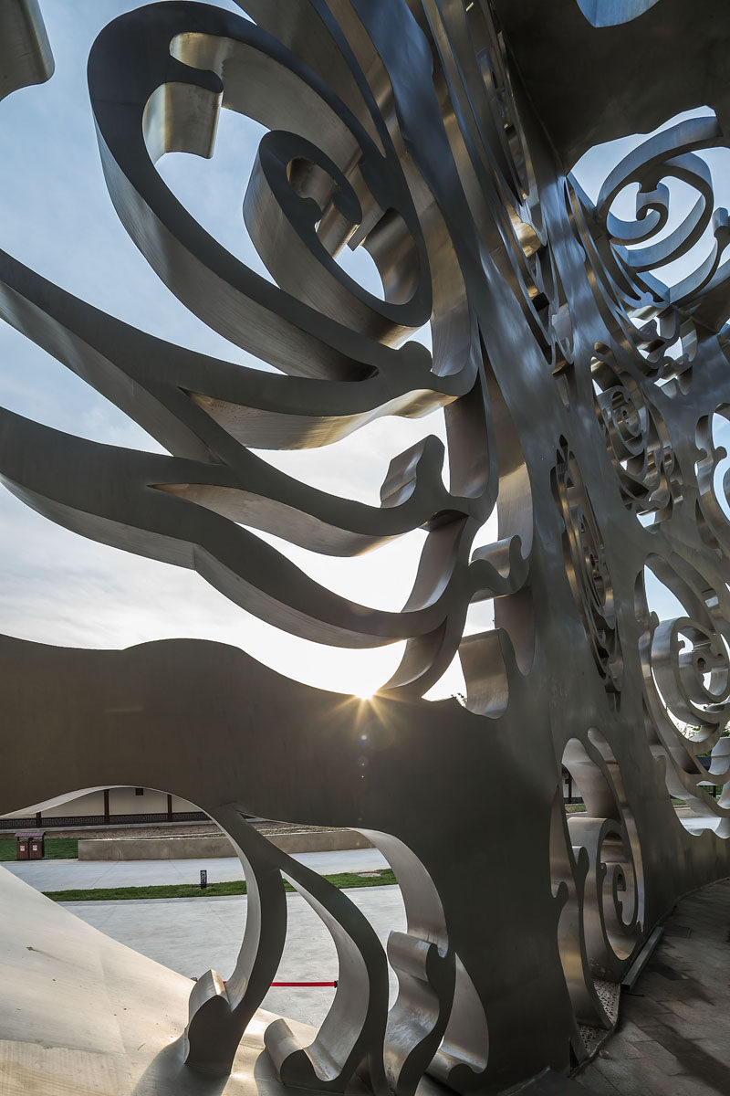 The world's first Rose Museum has opened in Beijing, China, and it's covered by a stainless steel facade that measures in at 984 ft (300m) long and 55ft (17m) high and is perforated by a rose-shaped pattern.