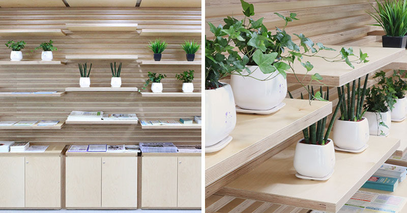Shelving Idea ? This Wood Slot Wall Can Reposition Shelves Anywhere