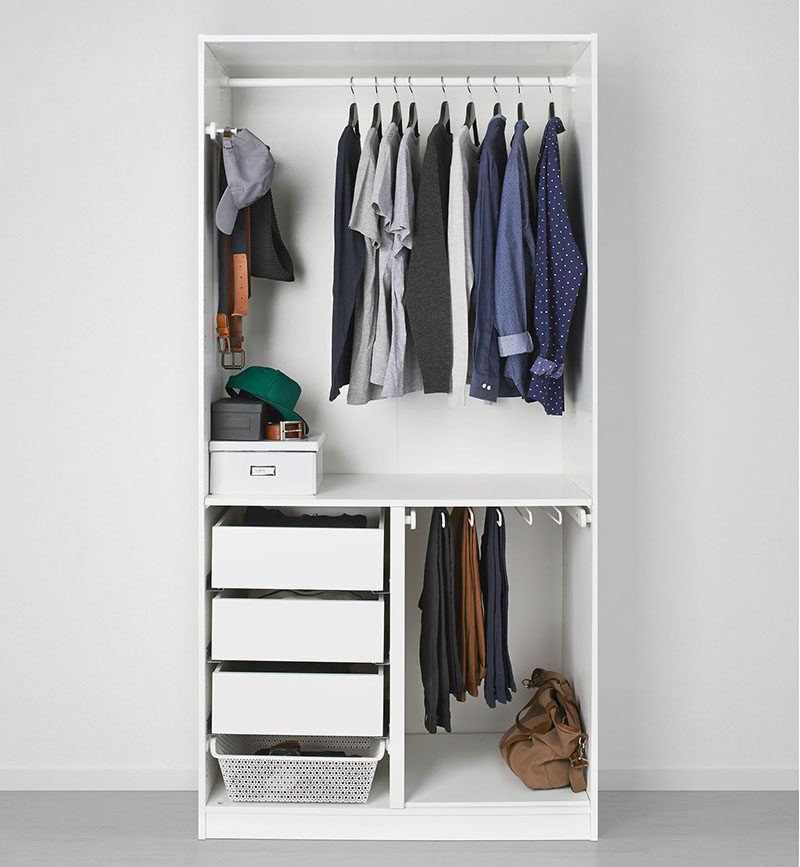 9 Storage Ideas For Small Closets // Rather than getting a custom closet makeover, install a storage system that can be configured in various ways and can be changed as your wardrobe changes.