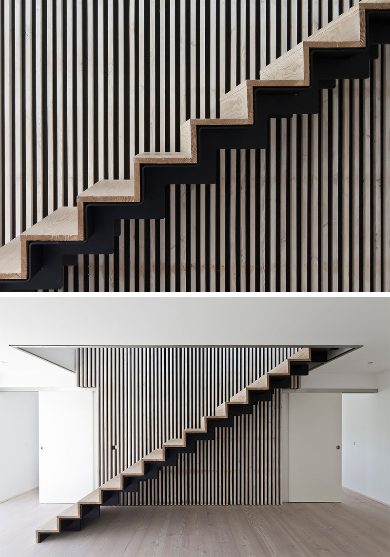 18 Examples Of Stair Details To Inspire You // These wood and black steel stairs almost create an optical illusion if you get too close!