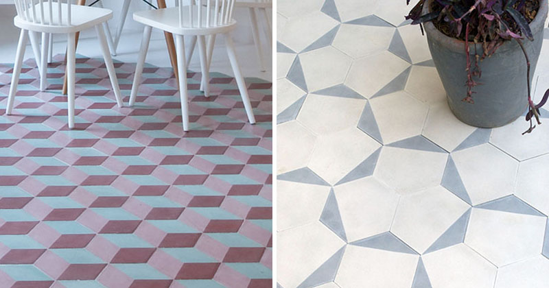 Geometric clearance floor tiles