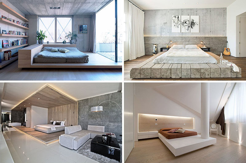 bedroom design idea - place your bed on a raised platform | contemporist