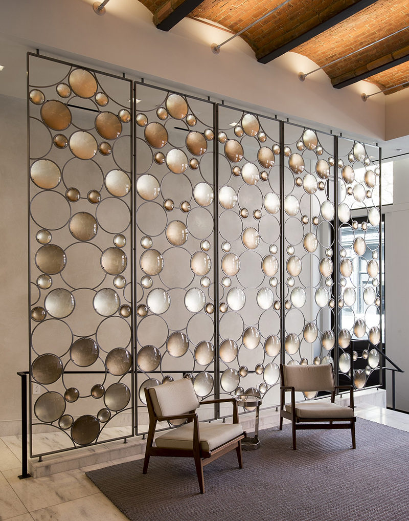 This Artistic Bubble Screen Is Installed In The Lobby Of A Building In New York