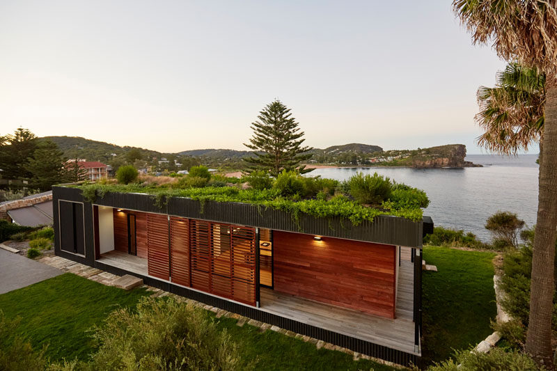 This prefab house with a lush green roof was built in six weeks