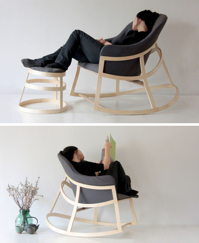 Furniture Ideas - 14 Awesome Modern Rocking Chair Designs // The minimal design of this modern rocking chair makes it the perfect addition to any reading corner.