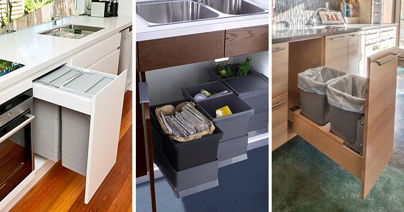 Kitchen Design Idea - Hide Pull Out Trash Bins In Your Cabinetry