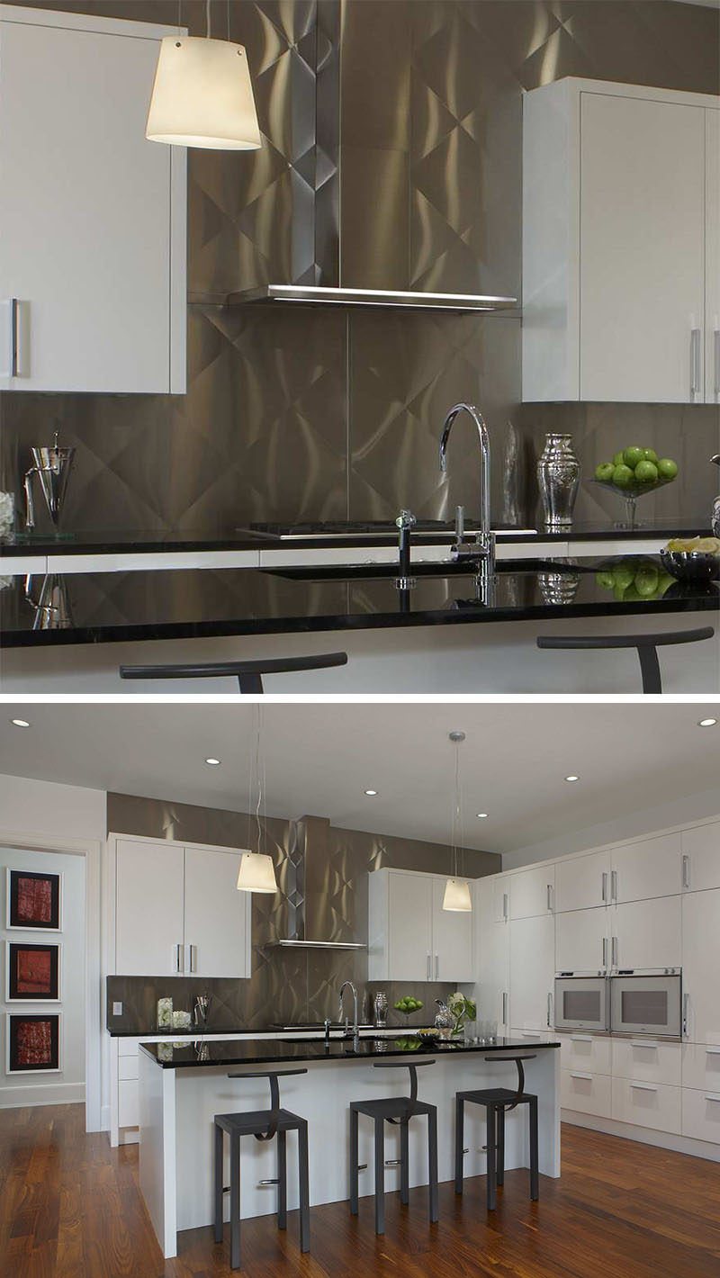 Kitchen Design Idea Install A Stainless Steel Backsplash For A Sleek Look CONTEMPORIST