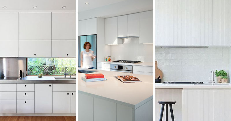 kitchen design idea - white, modern and minimalist cabinets