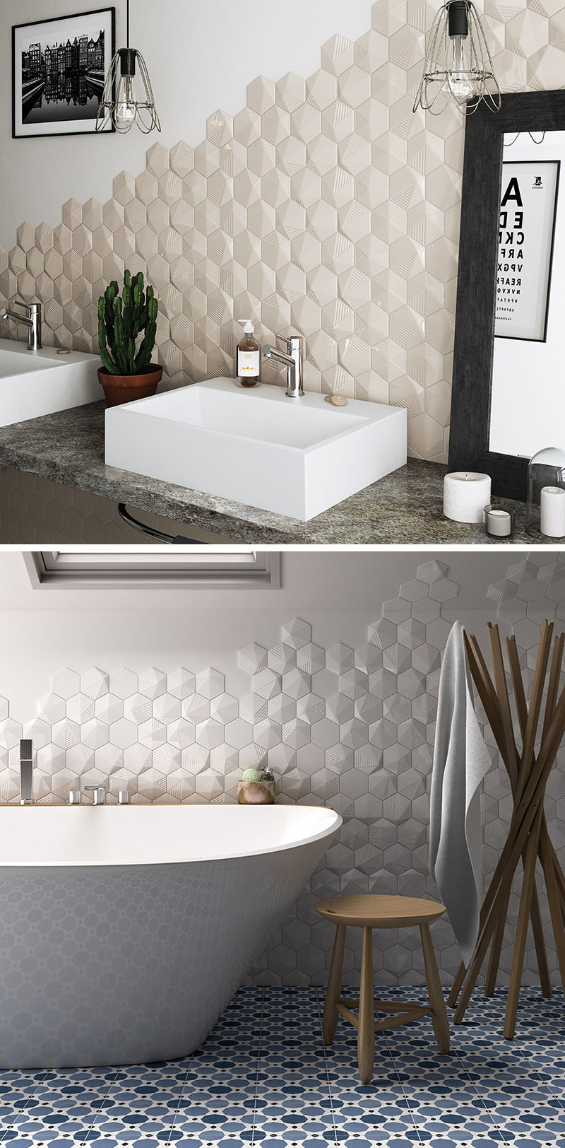 Bathroom Tile Idea - Install 3D Tiles To Add Texture To Your Bathroom ...