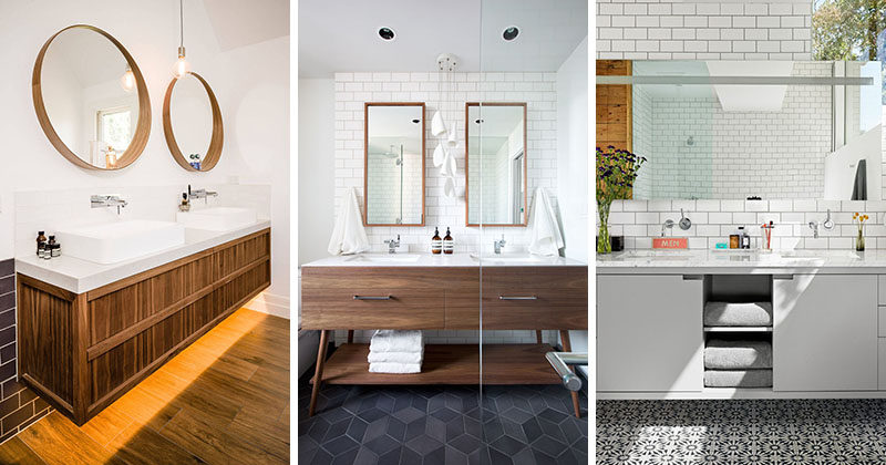 5 Bathroom Mirror Ideas For A Double Vanity, Two Vanity Bathroom Designs