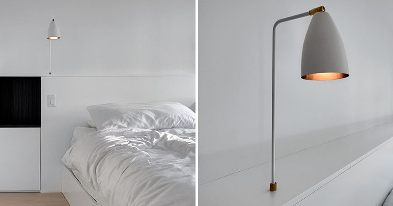 Bedroom Headboard Idea ? Integrate Bedside Table Lamps Into Your Headboard