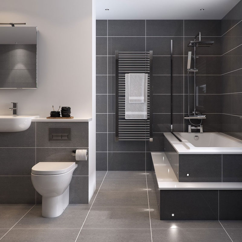 Image result for large tile bathroom