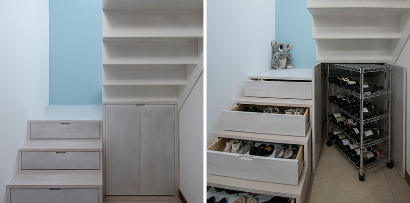 Stairs Design Idea ? Hide Shoe And Wine Storage Within Your Stairs