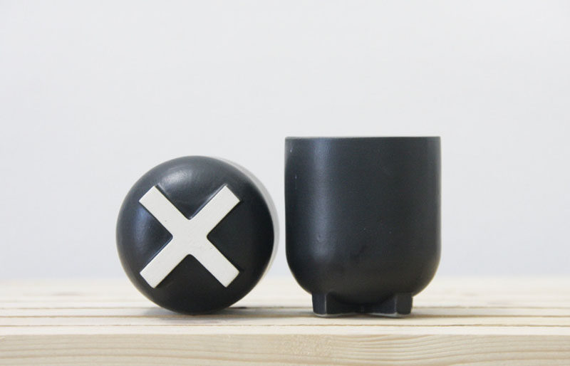 Matte black ceramic cups.