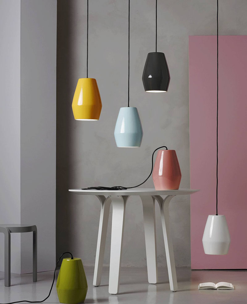 Colorful modern ceramic pendant lights.