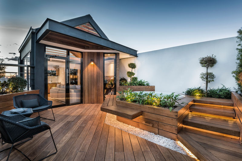 This rooftop has been turned into a living space for a family to relax in