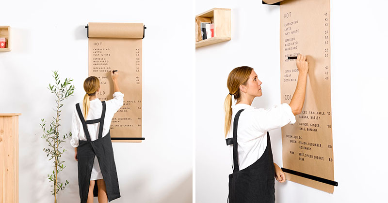Wall Decor Idea - Install A Paper Roll Holder To Create A Fun Place To Write Lists Or Sketch Ideas