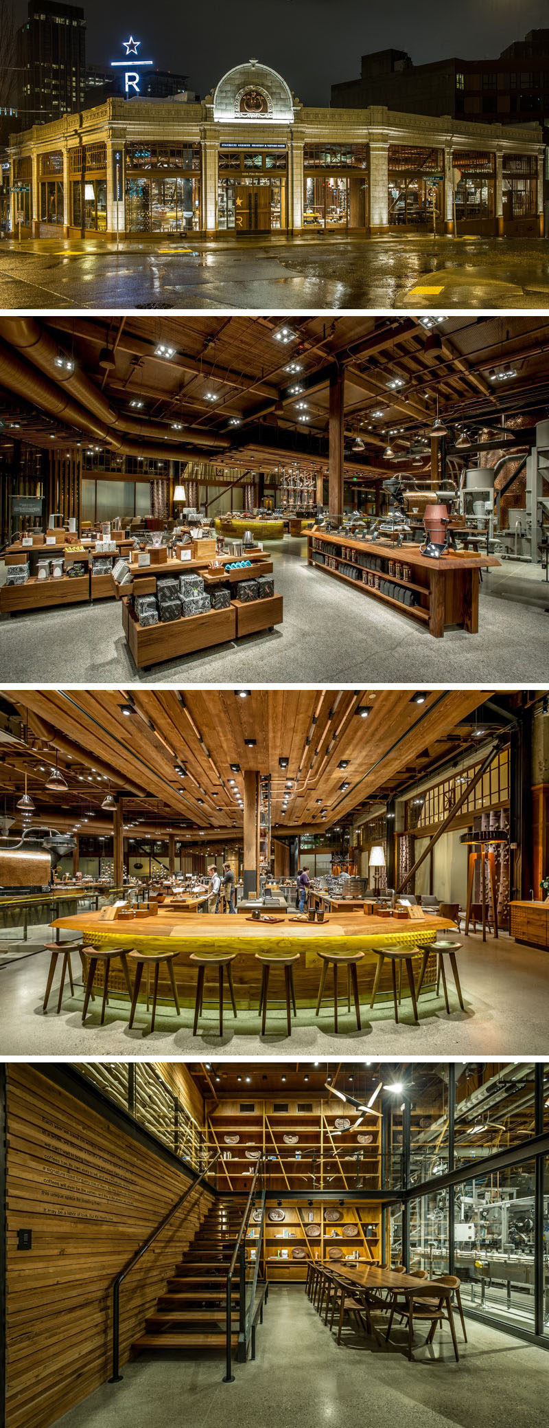 11 Starbucks Coffee Shops From Around The World // Starbucks' very own roasting and tasting facility, The Roastery, offers a unique experience unlike that of any other Starbucks location. Not only is the space huge and open, but guests at the Roastery are able to experience coffee in an immersive environment that allows them to engage with their coffee at every stage.