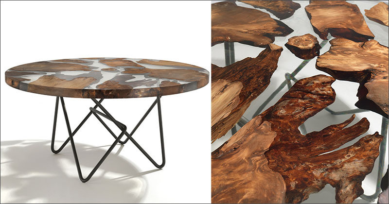 Ancient New Zealand Wood Was Combined With Resin To Create This Unique Table Top