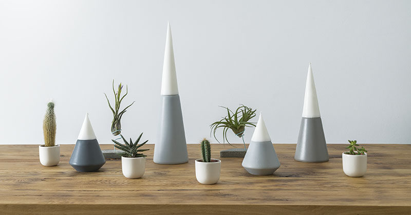 These creative candle holders are designed to look like a volcano