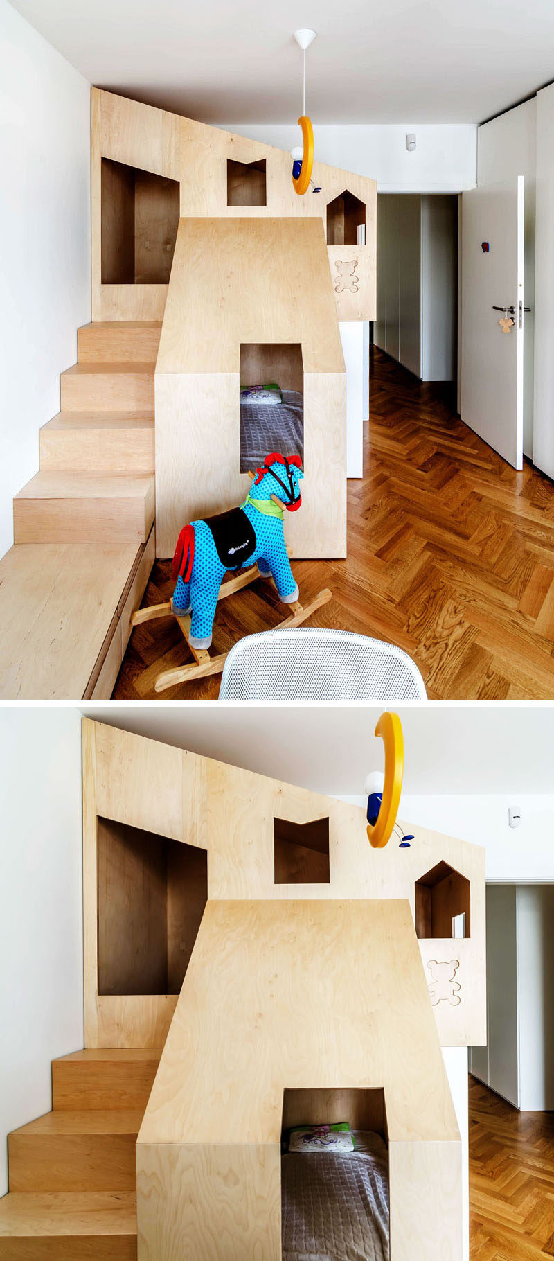 A Custom Bunk Bed Tucks Neatly Into This Small Kids Room ...